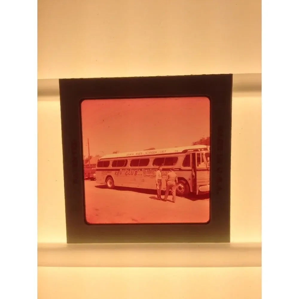 Vintage 1960s Key Club Mid Century Bus Lewis Brothers Photograph Color Art Slide